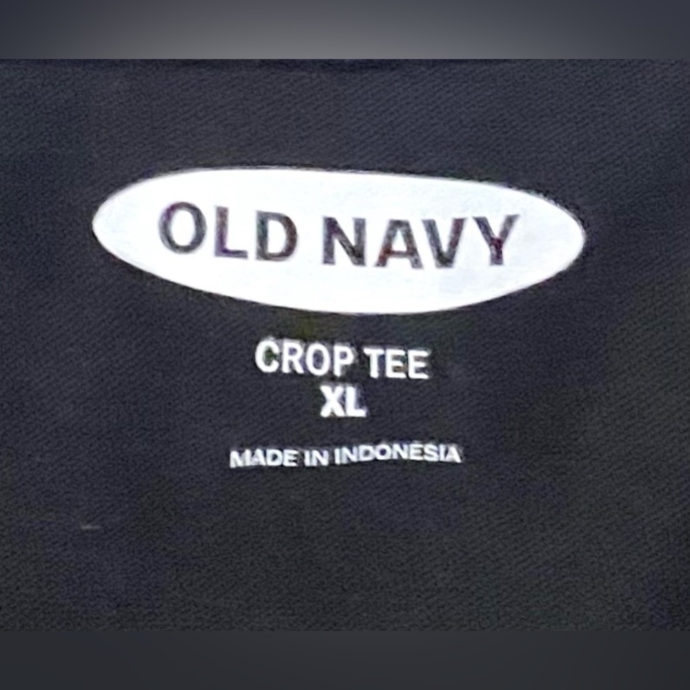 Old Navy Womens XL Solid Black Short Sleeve Oversized Crop Top Y2K Streetwear - Picture 7 of 9